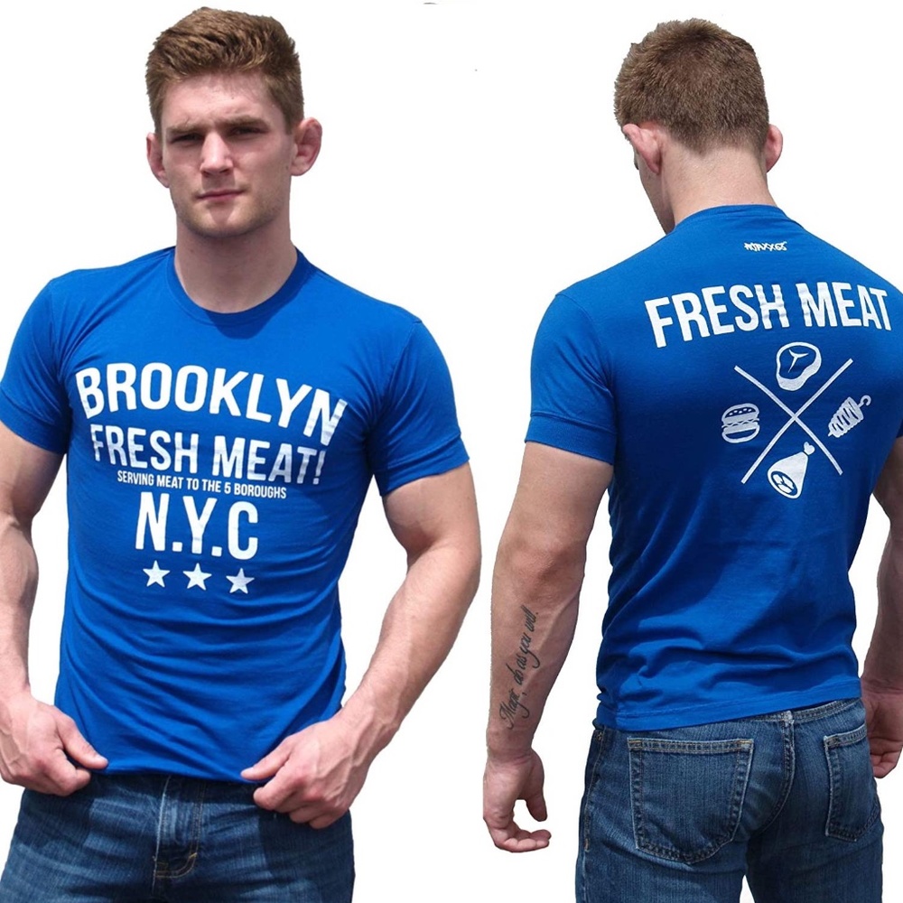 Brooklyn Fresh Meat NYC Blue Graphic Men's T-Shirt